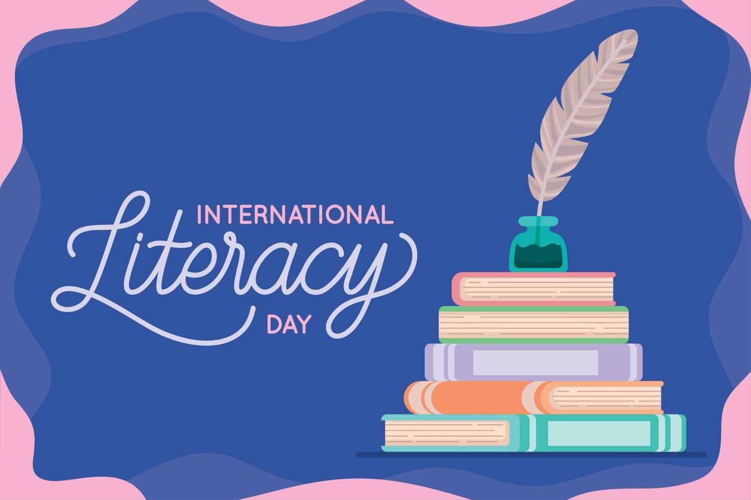 internatinal literacy day poster vector