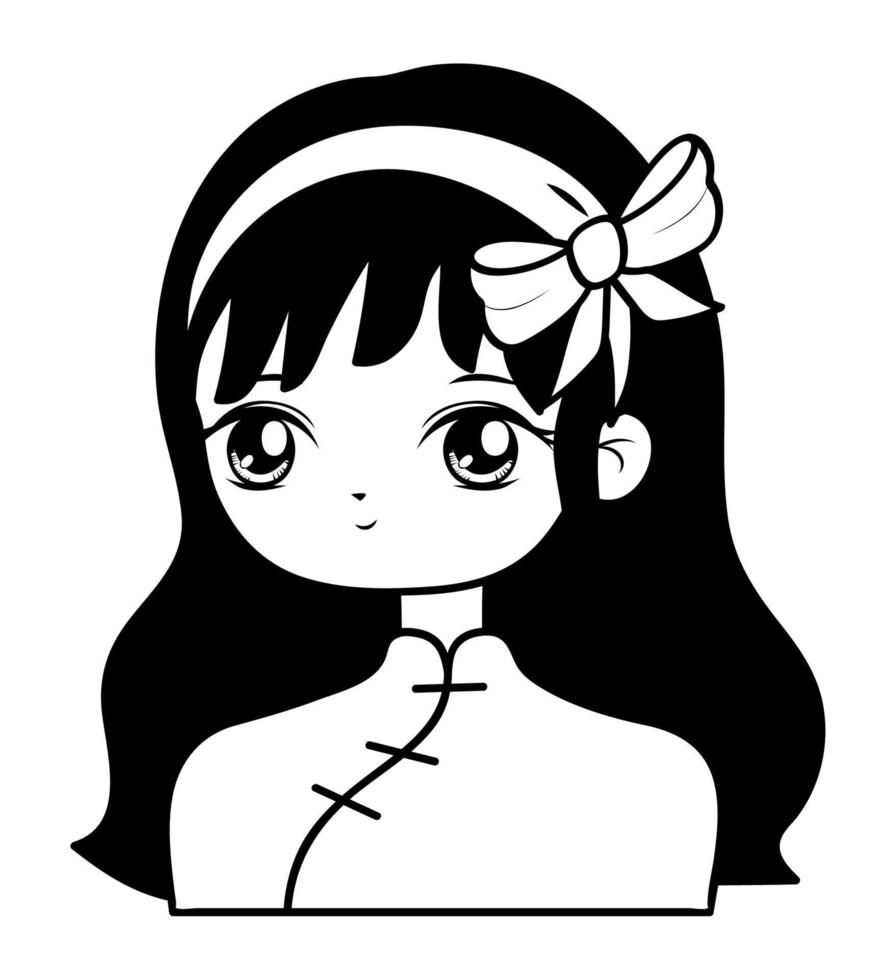 anime mujer ilustración vector