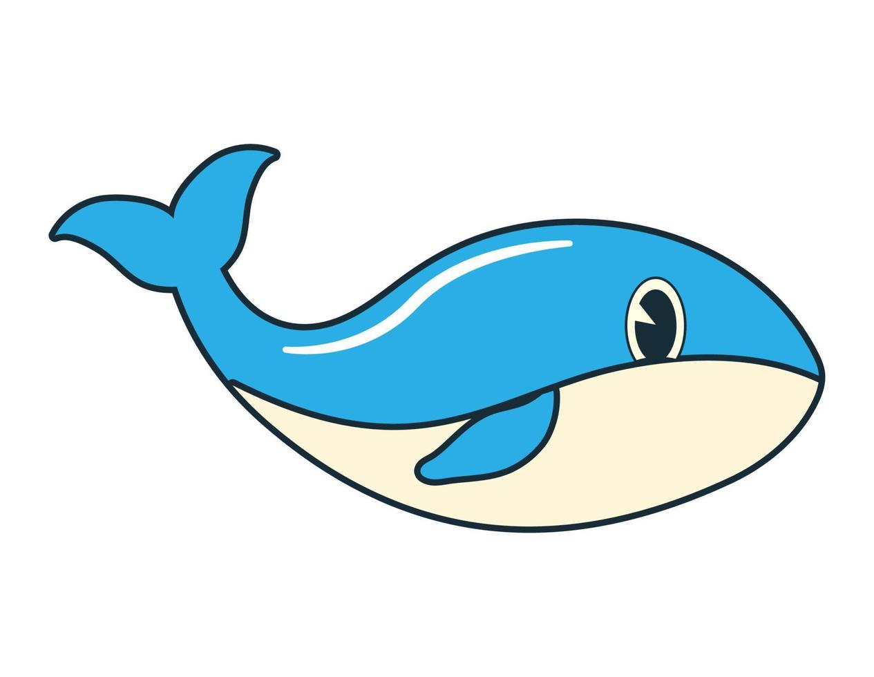 trendy retro whale vector