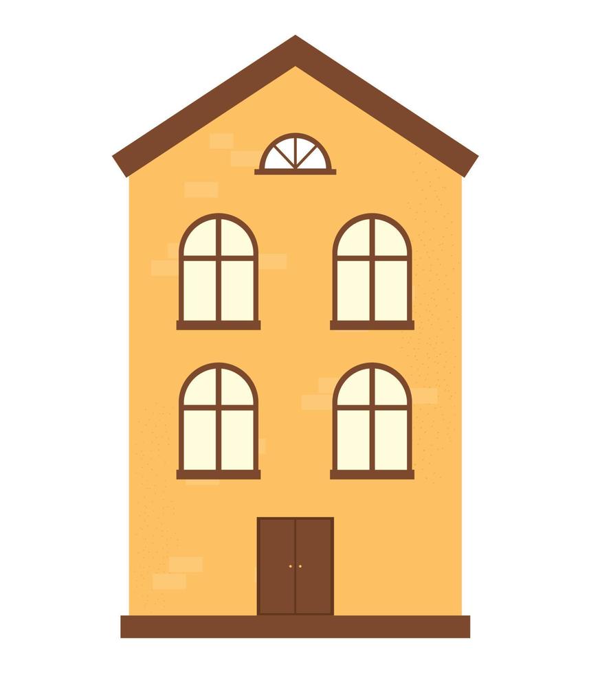 flat yellow building vector