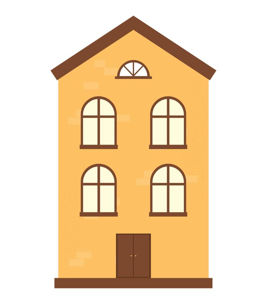 flat yellow building vector