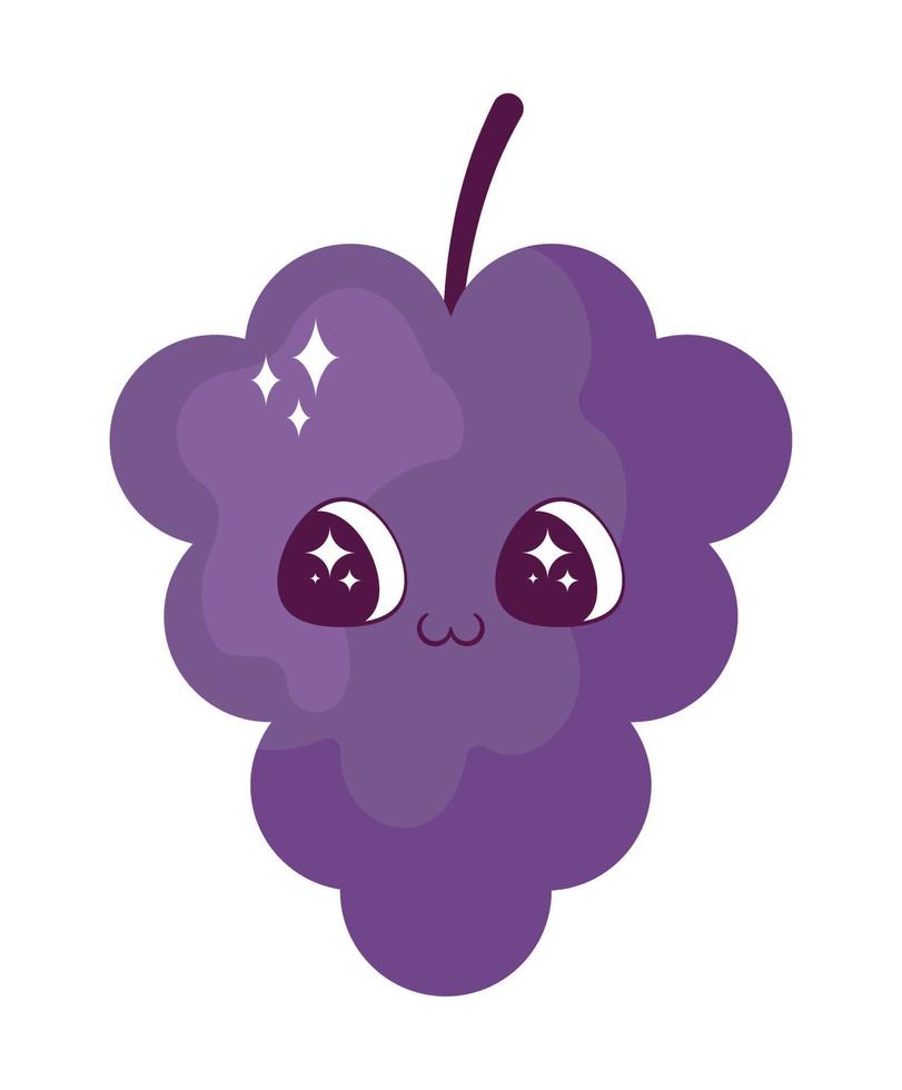 kawaii grapes design vector