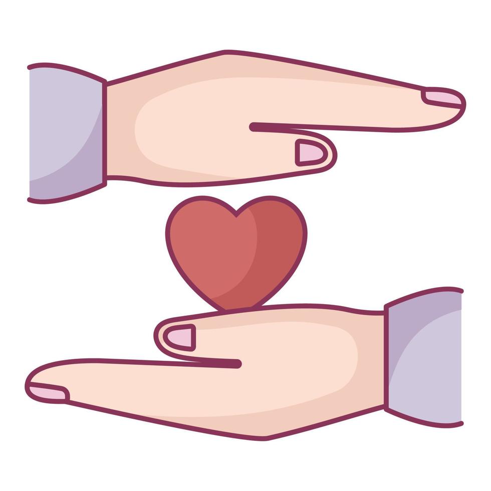 hand with heart vector