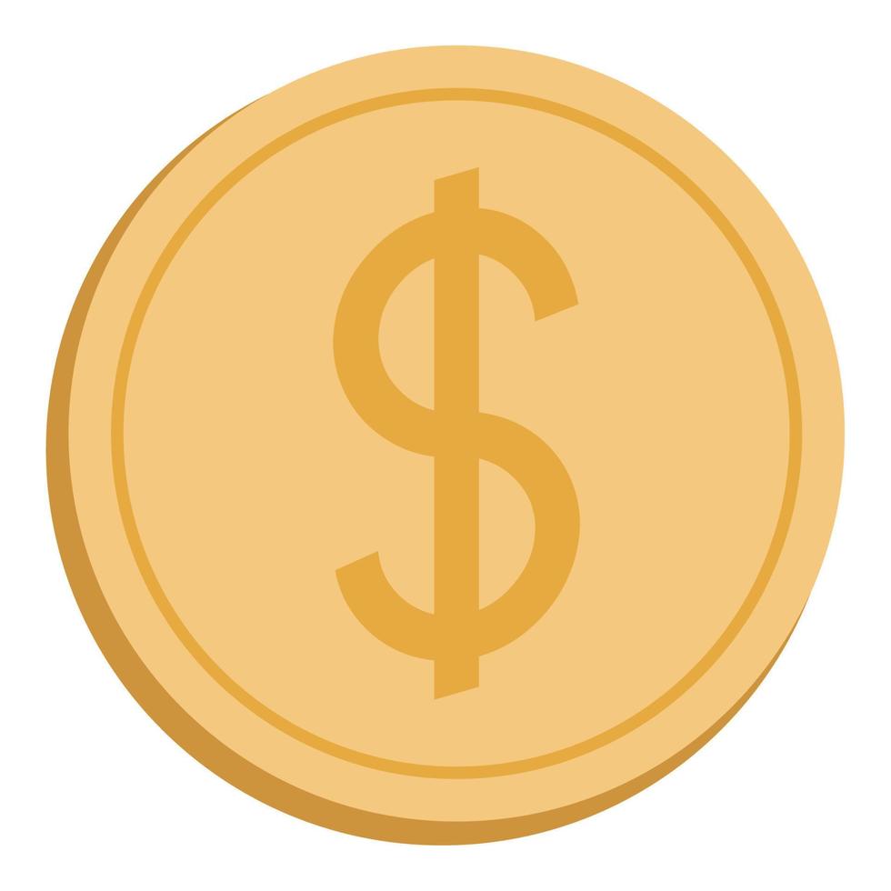 coin with dollar symbol vector