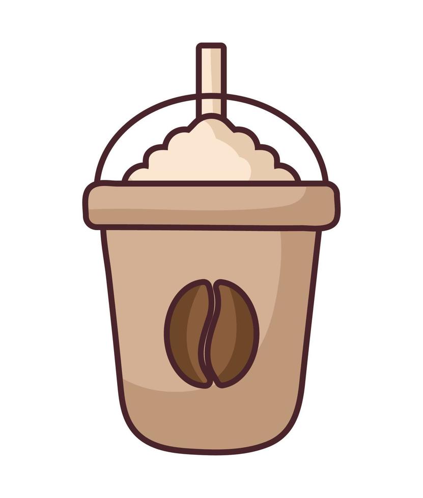 coffee frappe with cream vector