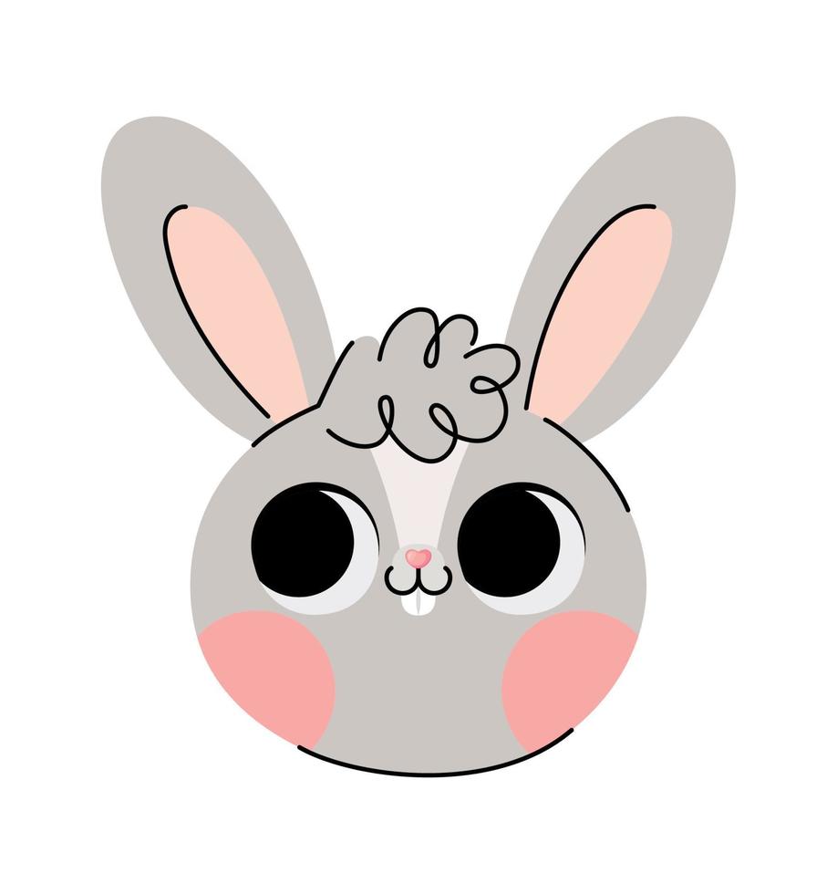 happy gray bunny vector