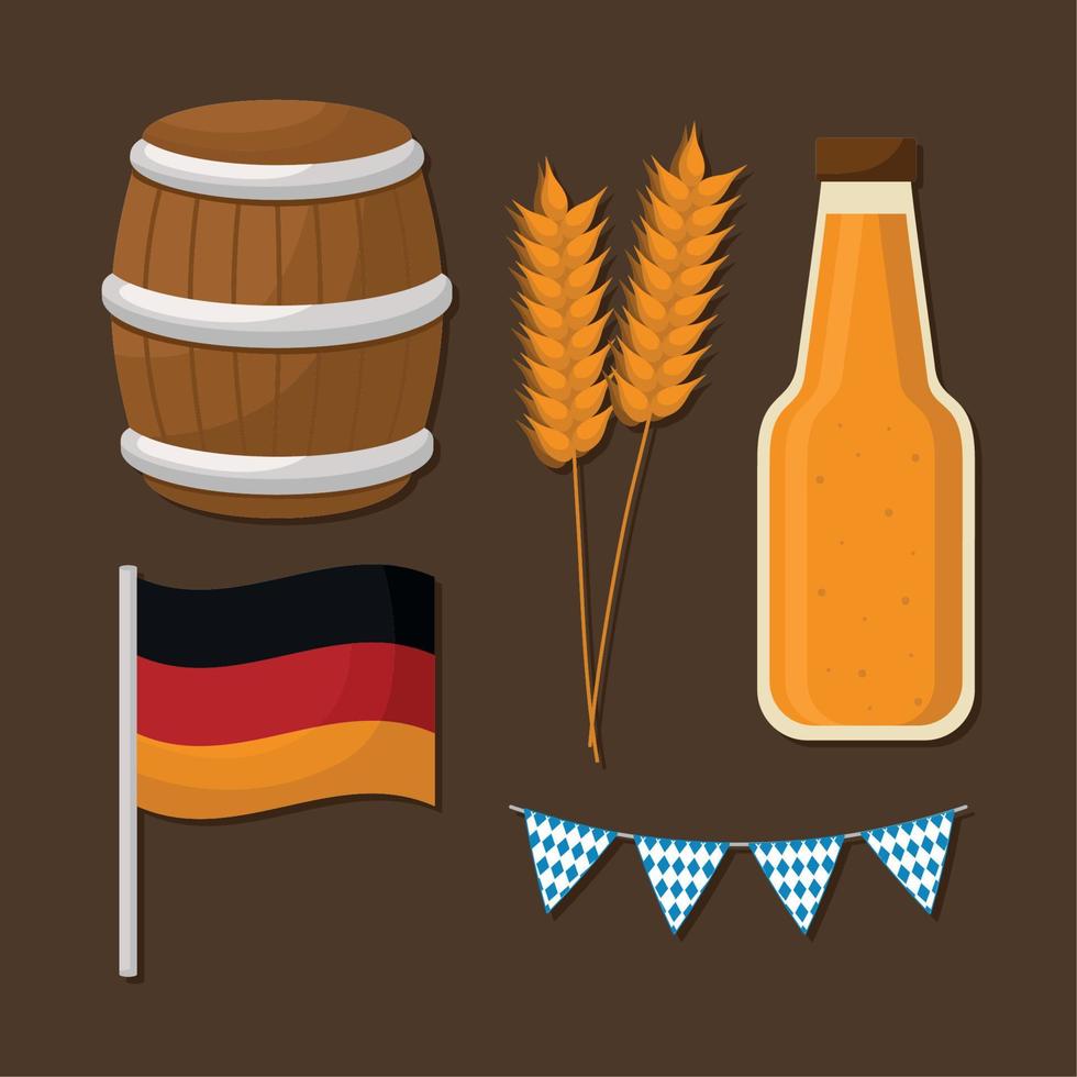 five oktoberfest items vector