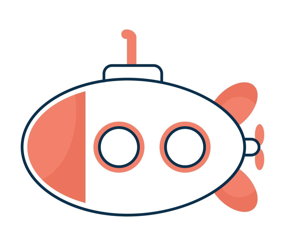 red submarine design vector