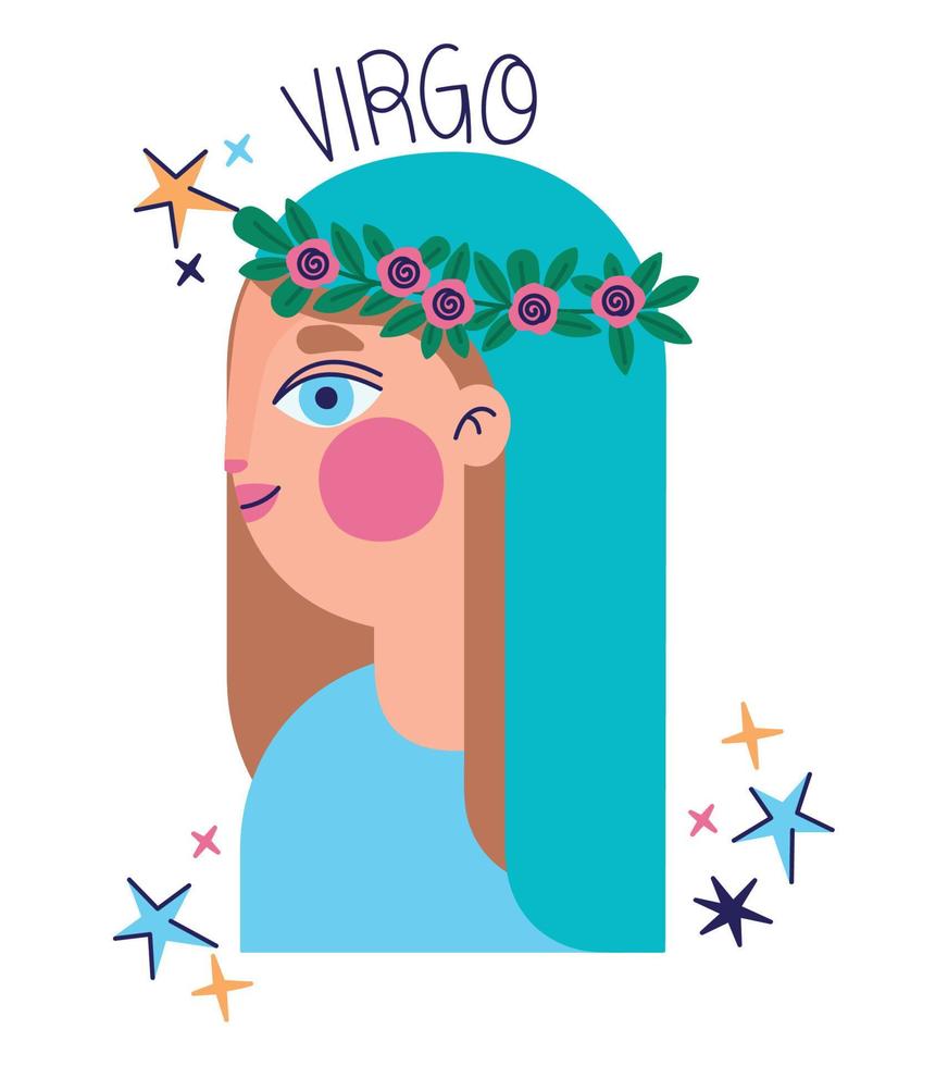 zodiac virgo constellation vector