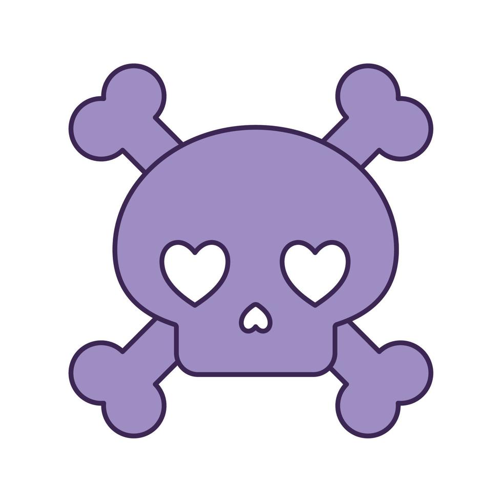 purple danger skull symbol vector