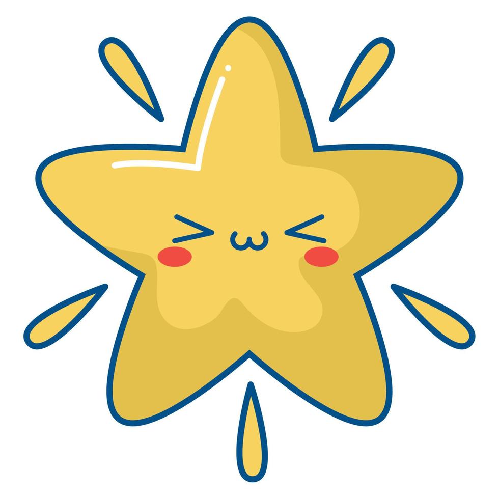 kawaii star design vector