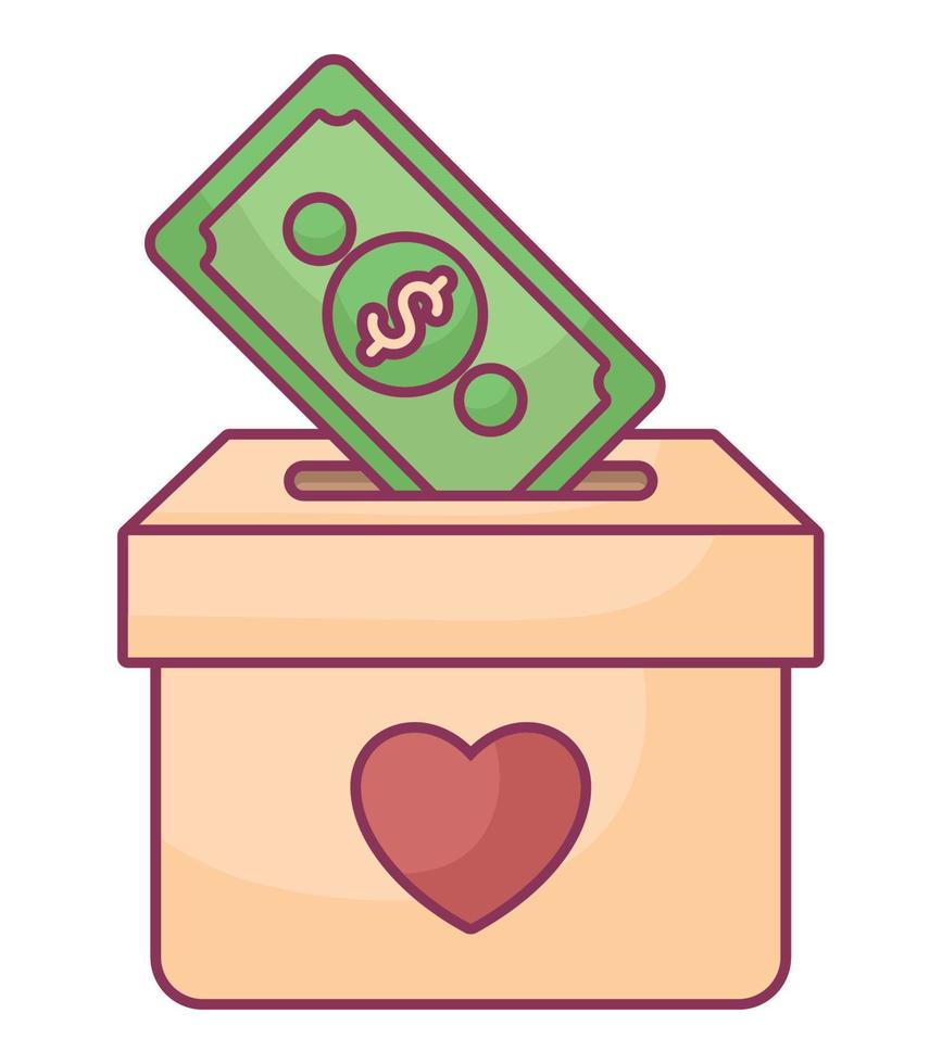 donación caja diseño vector