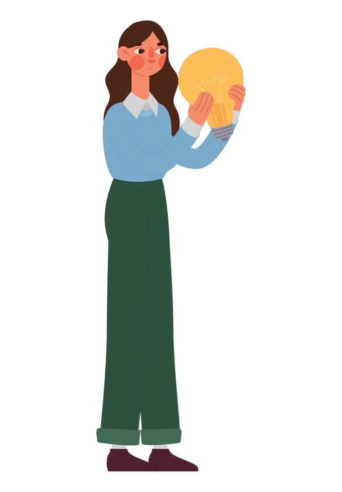woman having an idea vector
