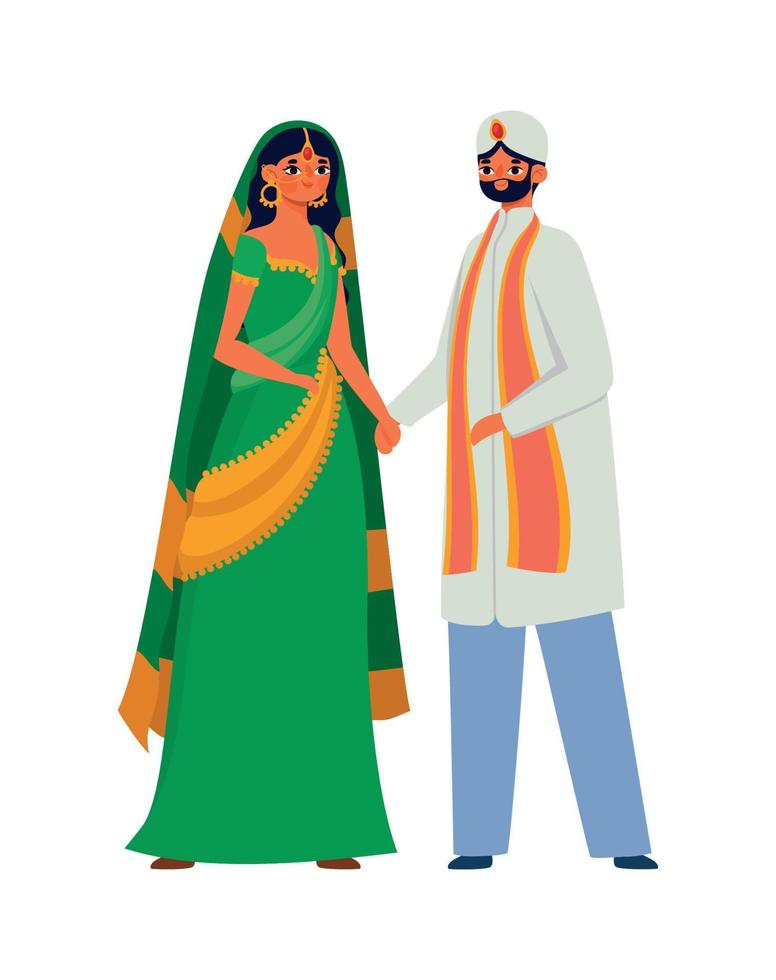 hindu couple design vector