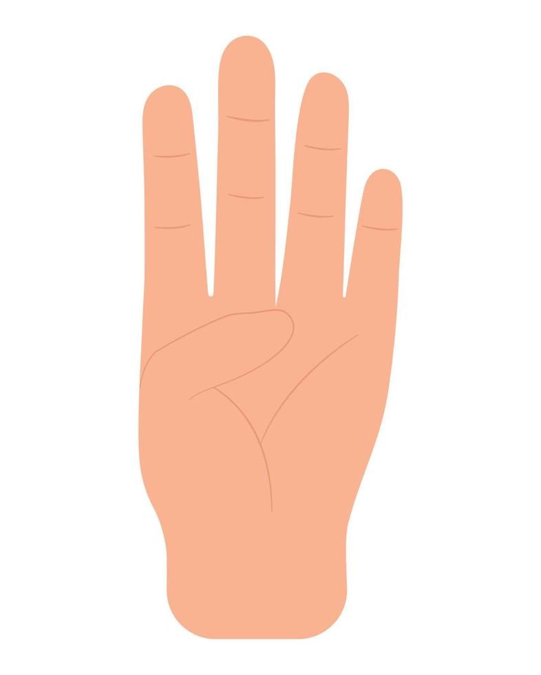 hand with four fingers up vector