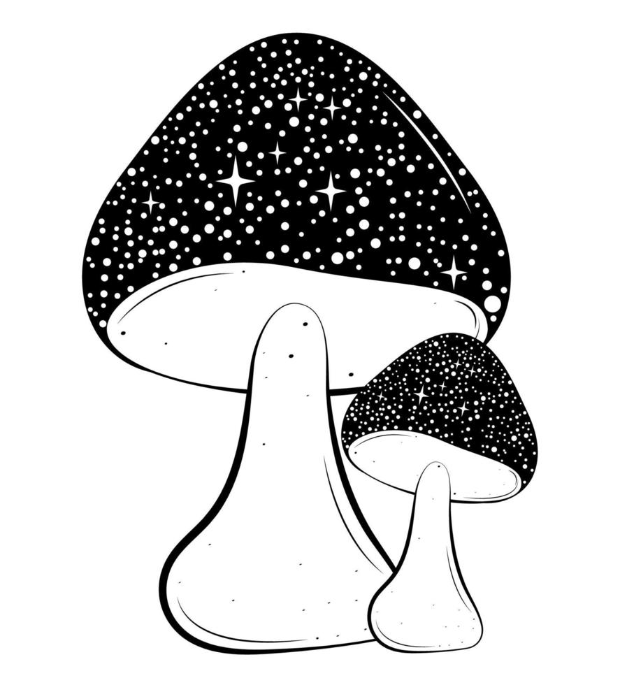 surreal mushrooms design vector