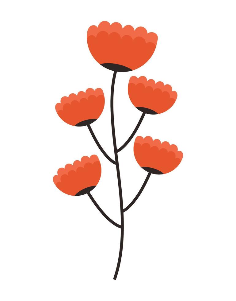 linda naranja flores vector