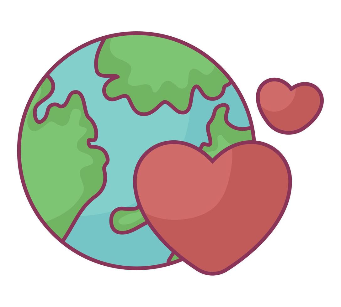 mundo y corazón vector