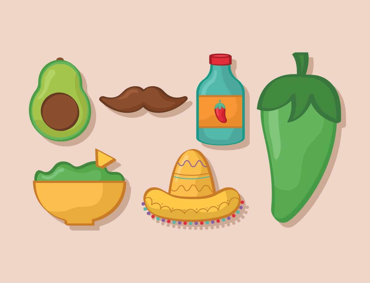 cinco de mayo items vector