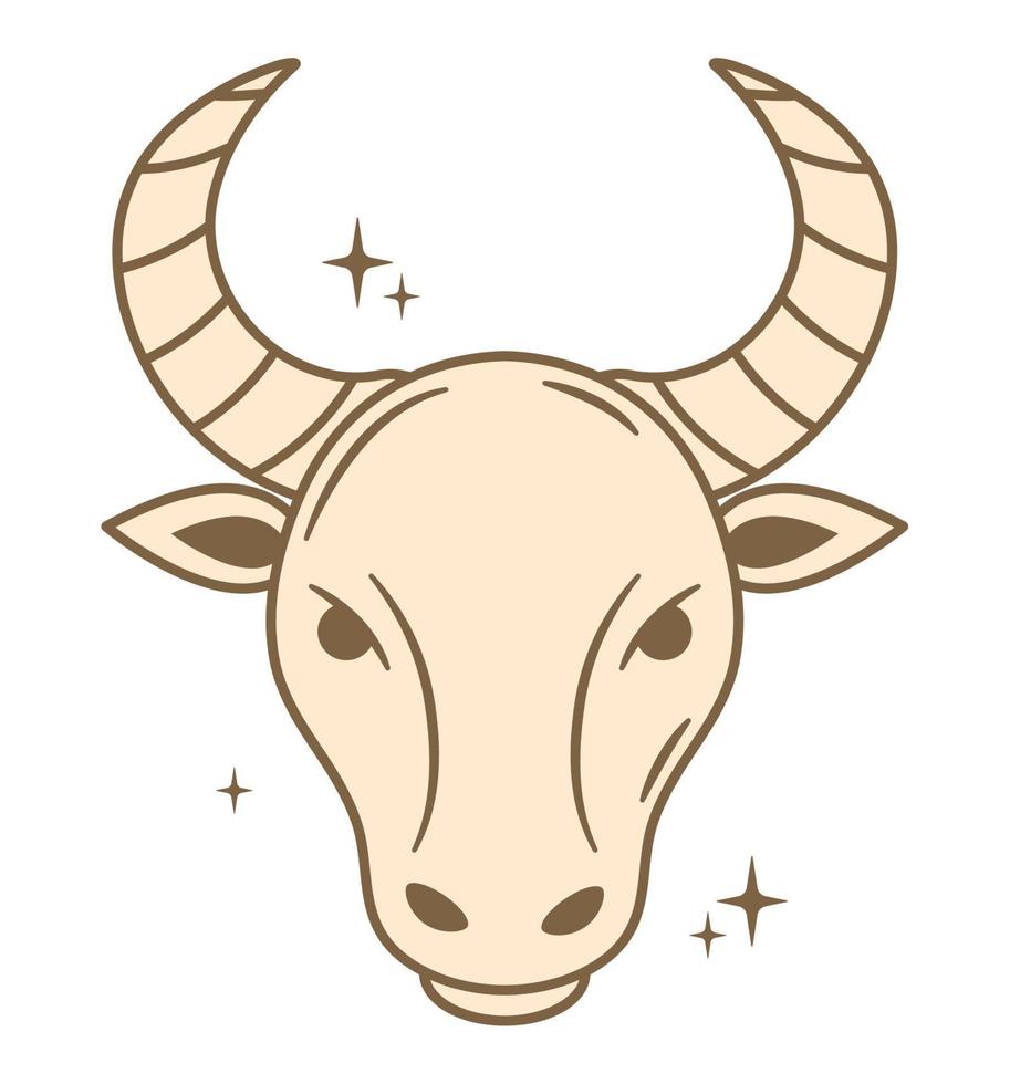 beige taurus constellation vector