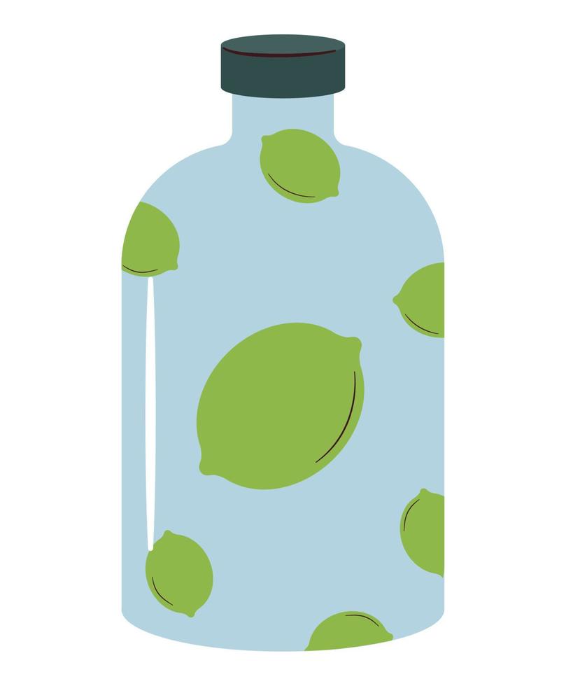 lemon beverage bottle vector