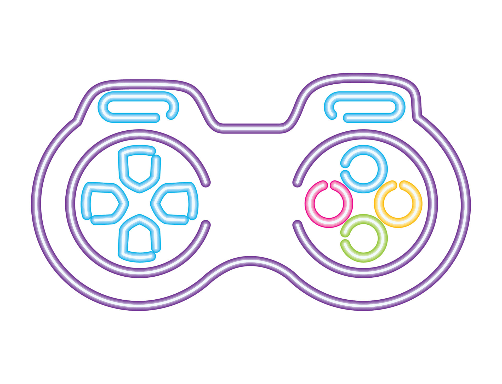 neon video game controler 21386830 Vector Art at Vecteezy