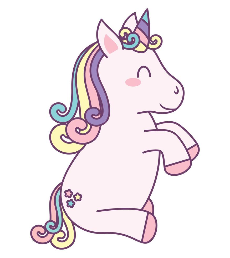 baby unicorn sitting vector