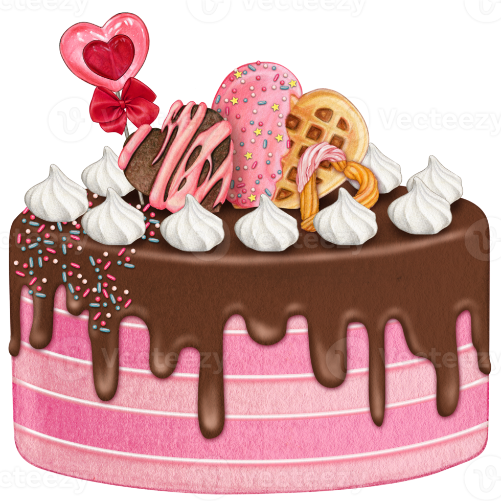 watercolor lovely cake png