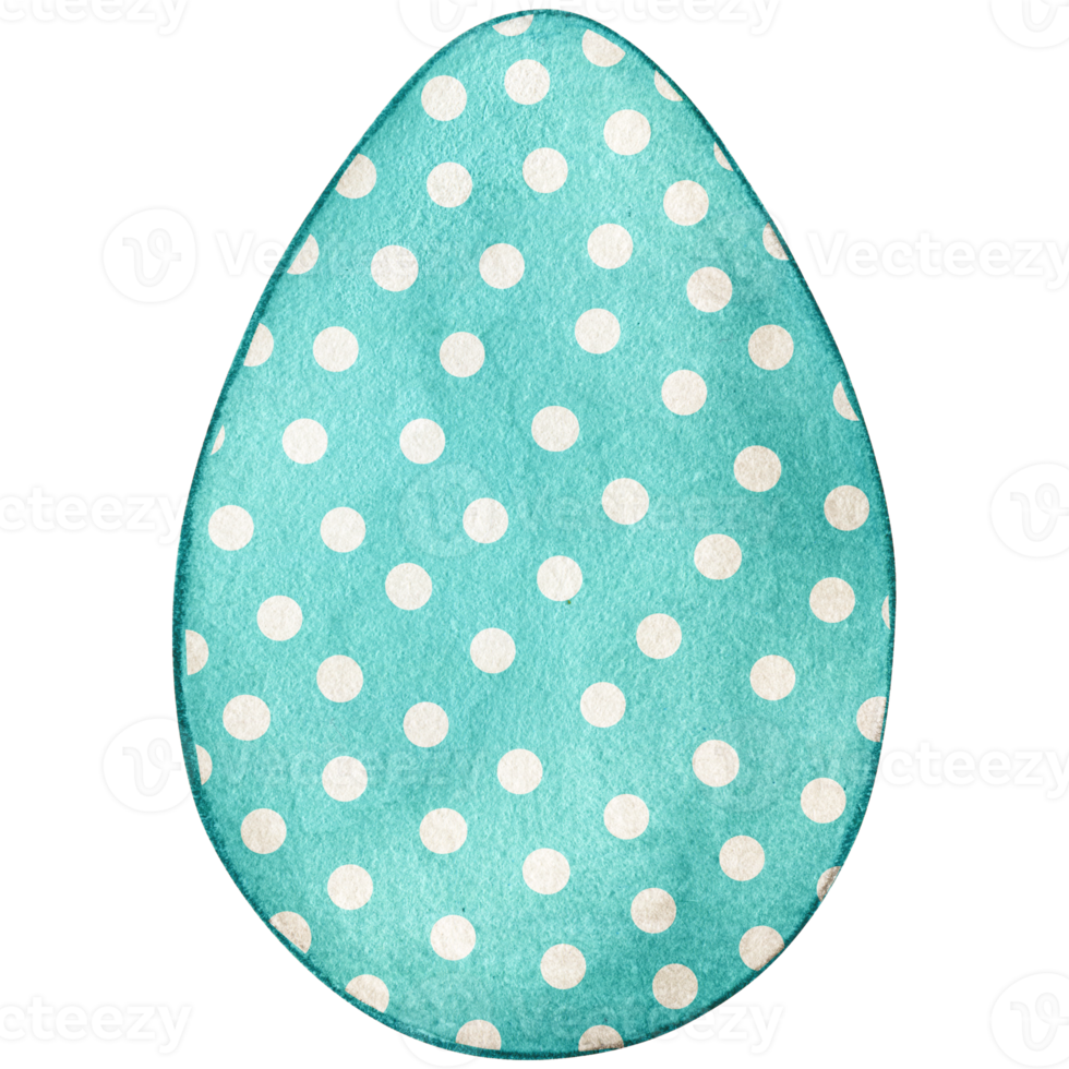 Watercolor cute decorated easter egg png