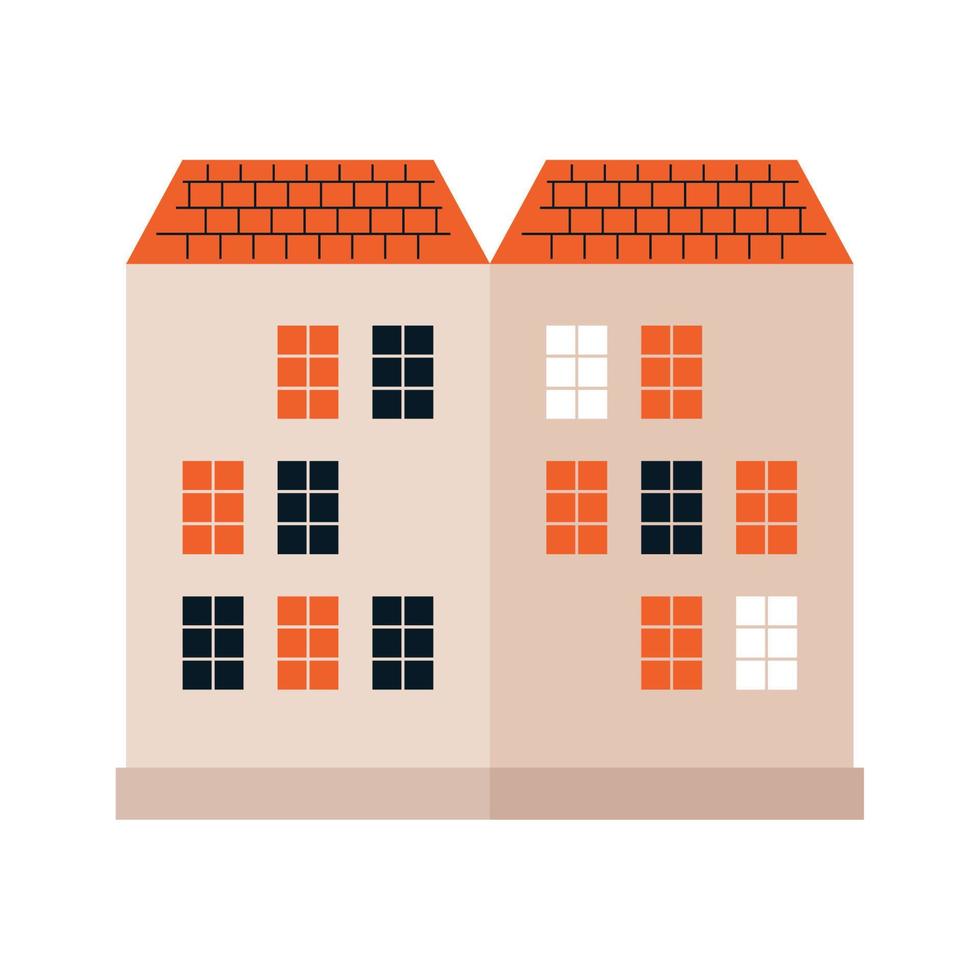 orange house illustration vector