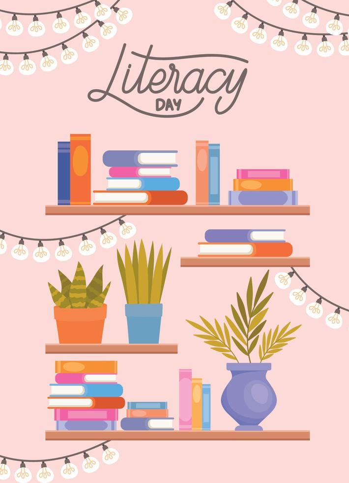 literacy day cartel vector