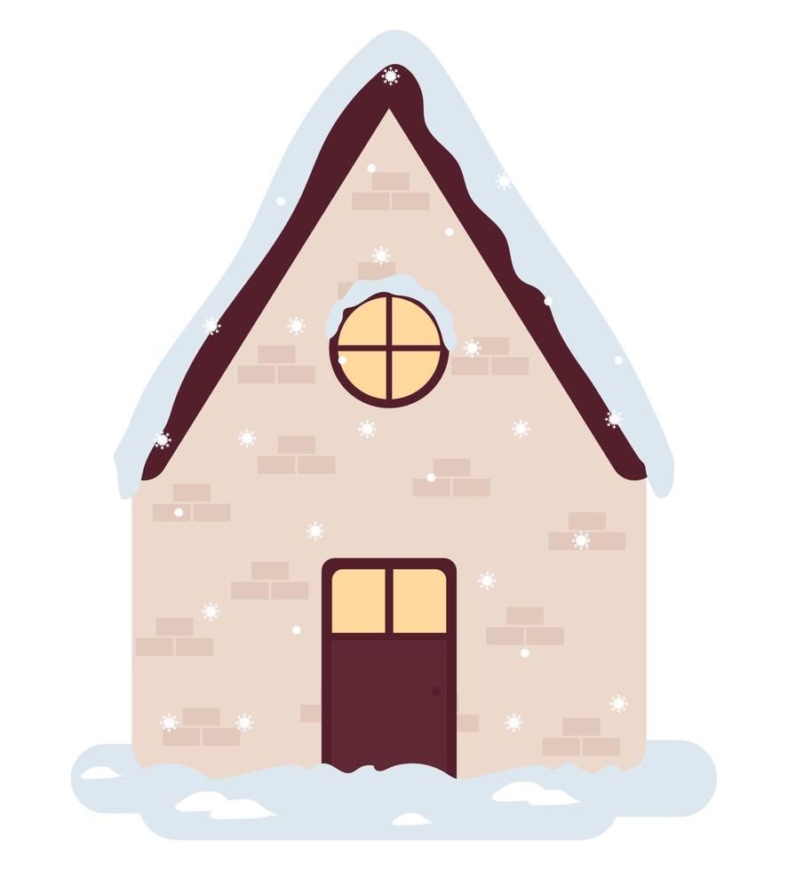 beige winter cozy house vector