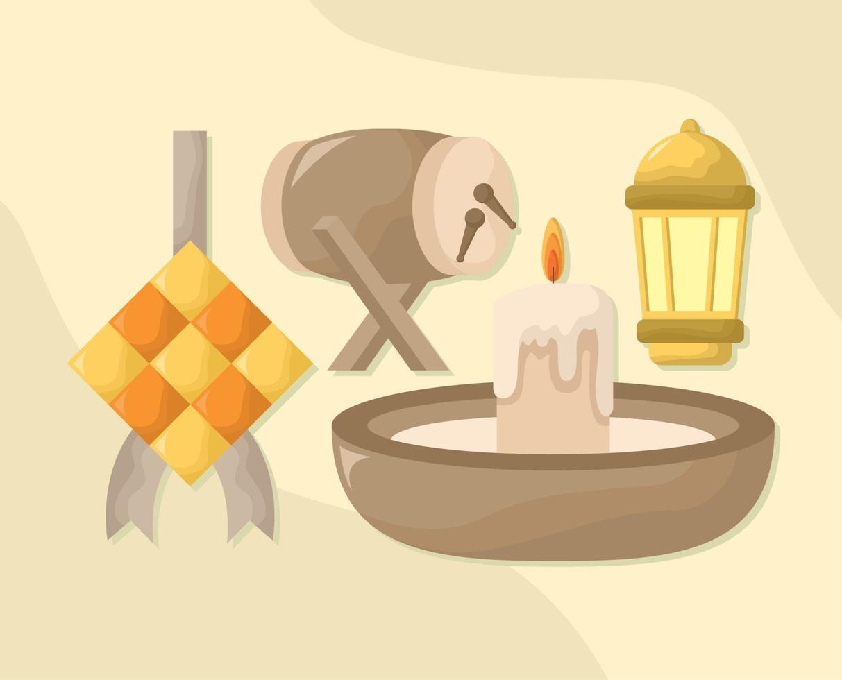 eid mubarak icons vector