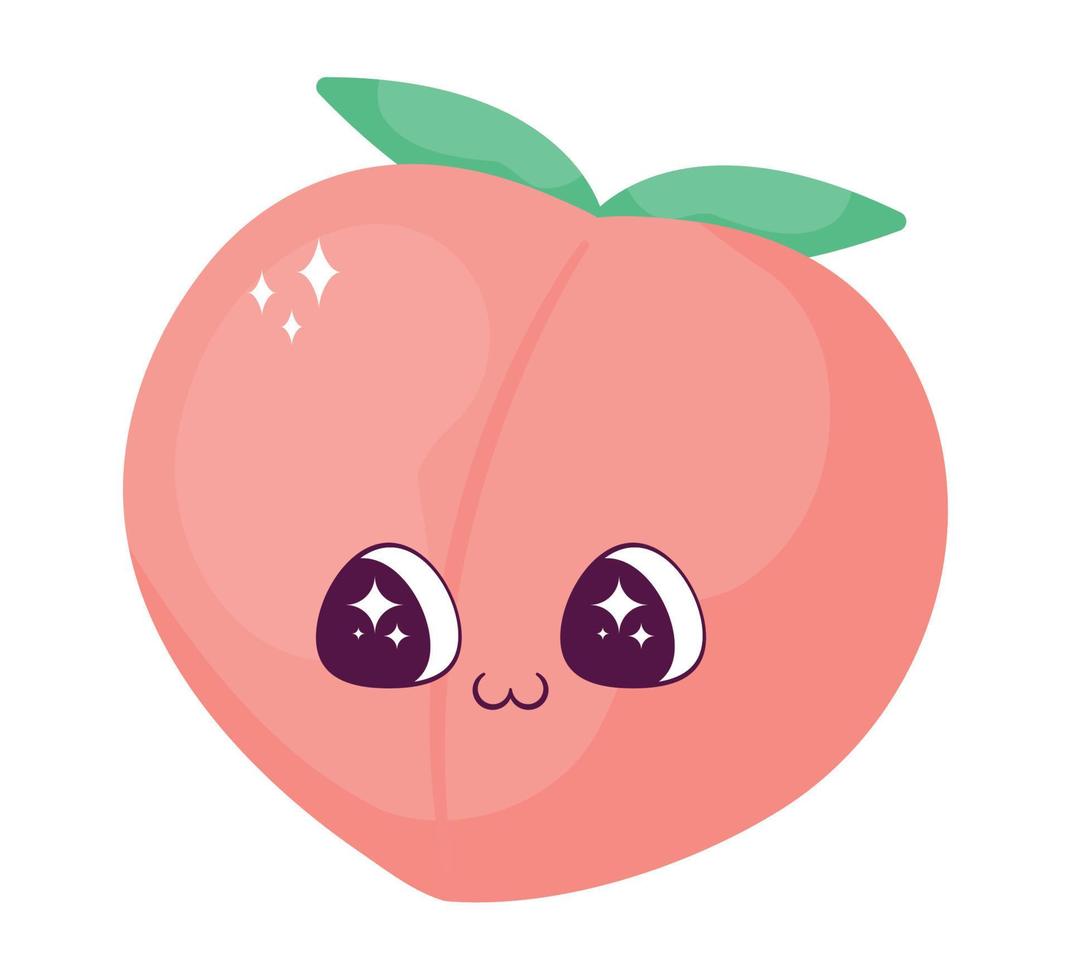 kawaii peach design vector