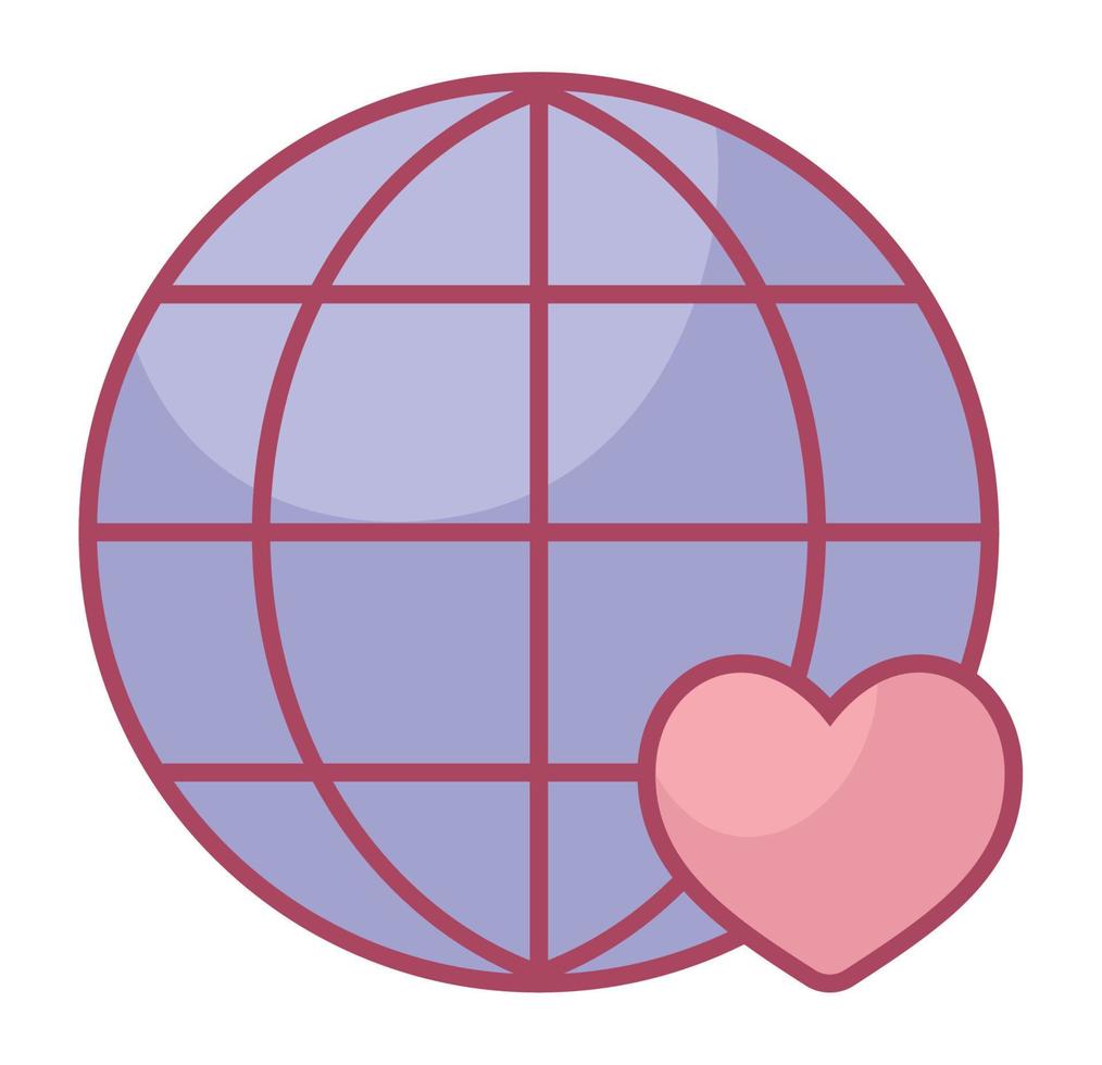web símbolo con corazón vector