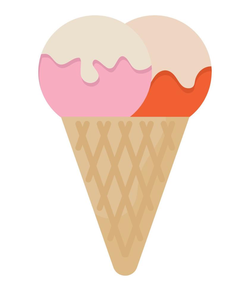 ice cream on cone vector