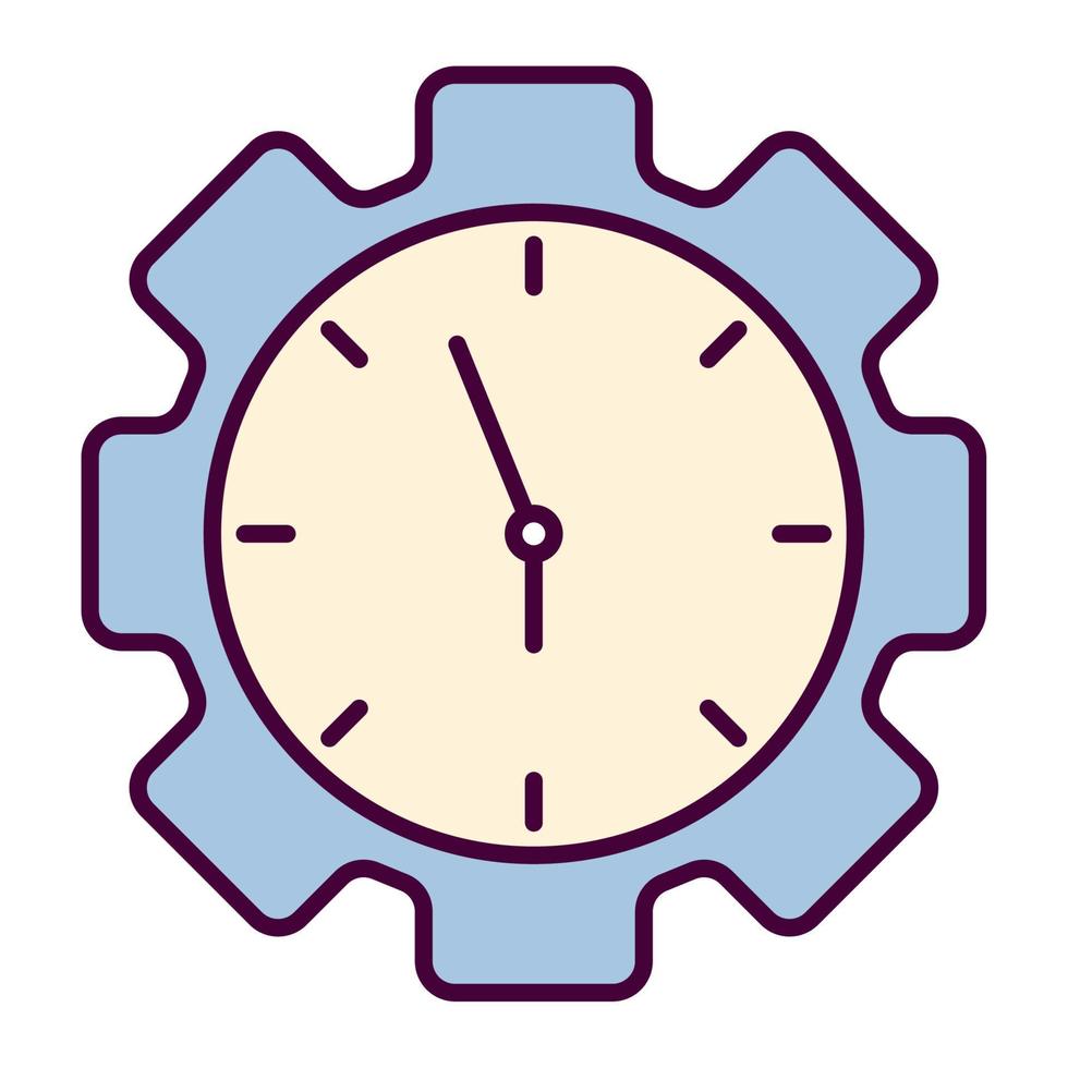 cogwheel clock design vector