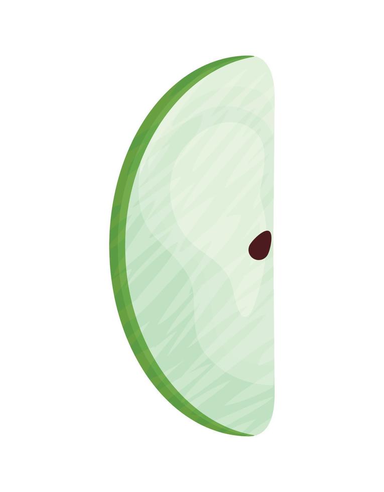 apple green slice design vector