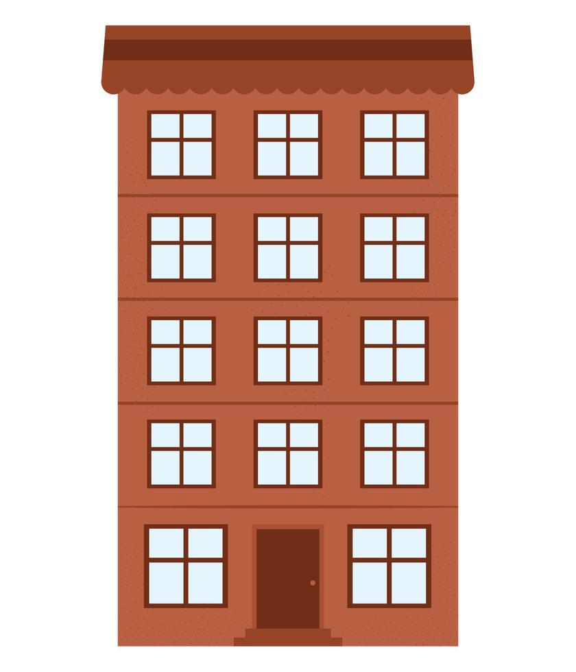 flat red building vector