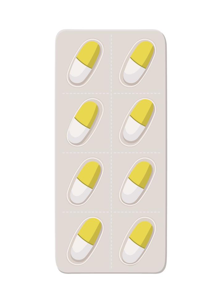 colored pill tablet vector