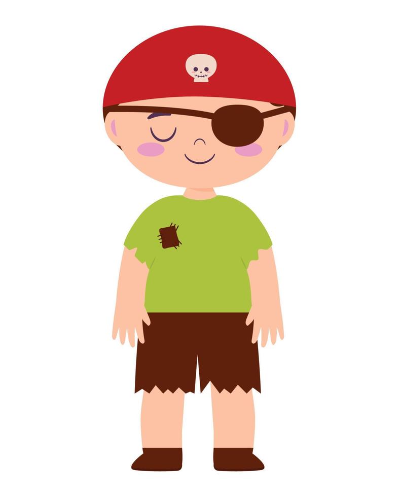 halloween pirate costume vector