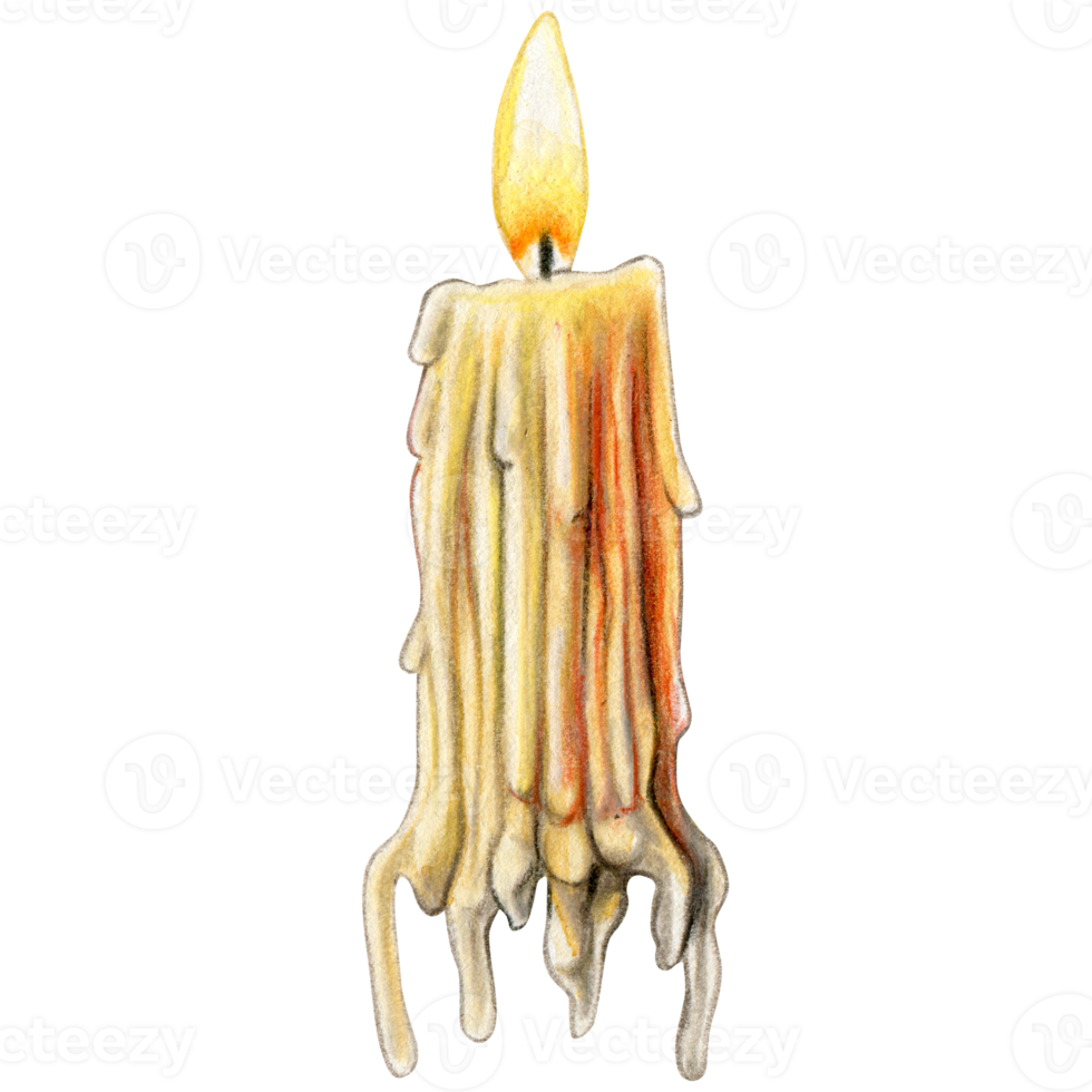 Watercolor hand drawn melting old candles 21387131 PNG