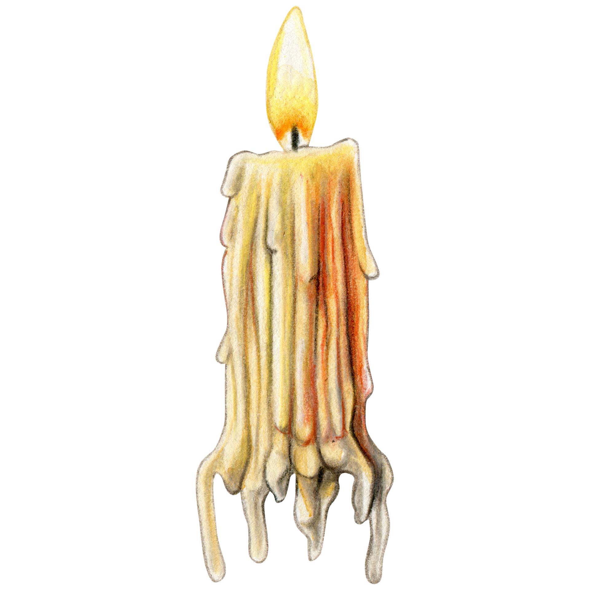 Watercolor hand drawn melting old candles 21387131 PNG