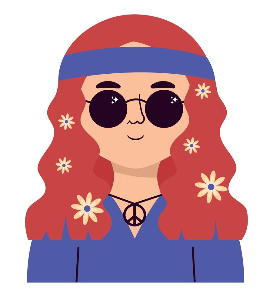 hippie girl design vector