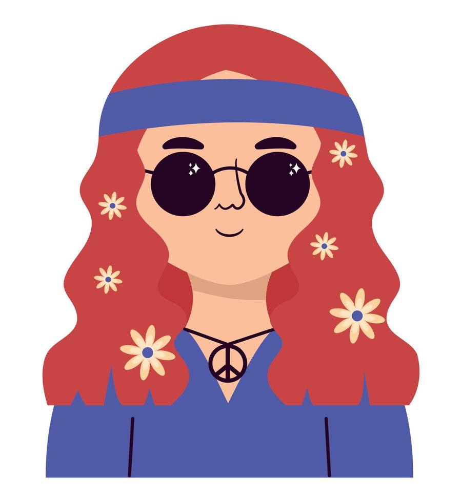 hippie niña diseño vector