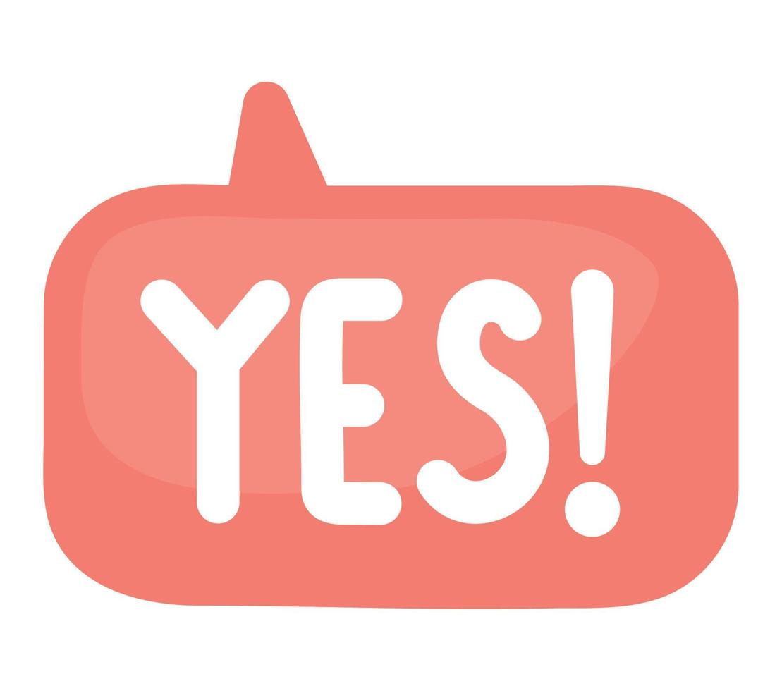 speech bubble with yes lettering vector