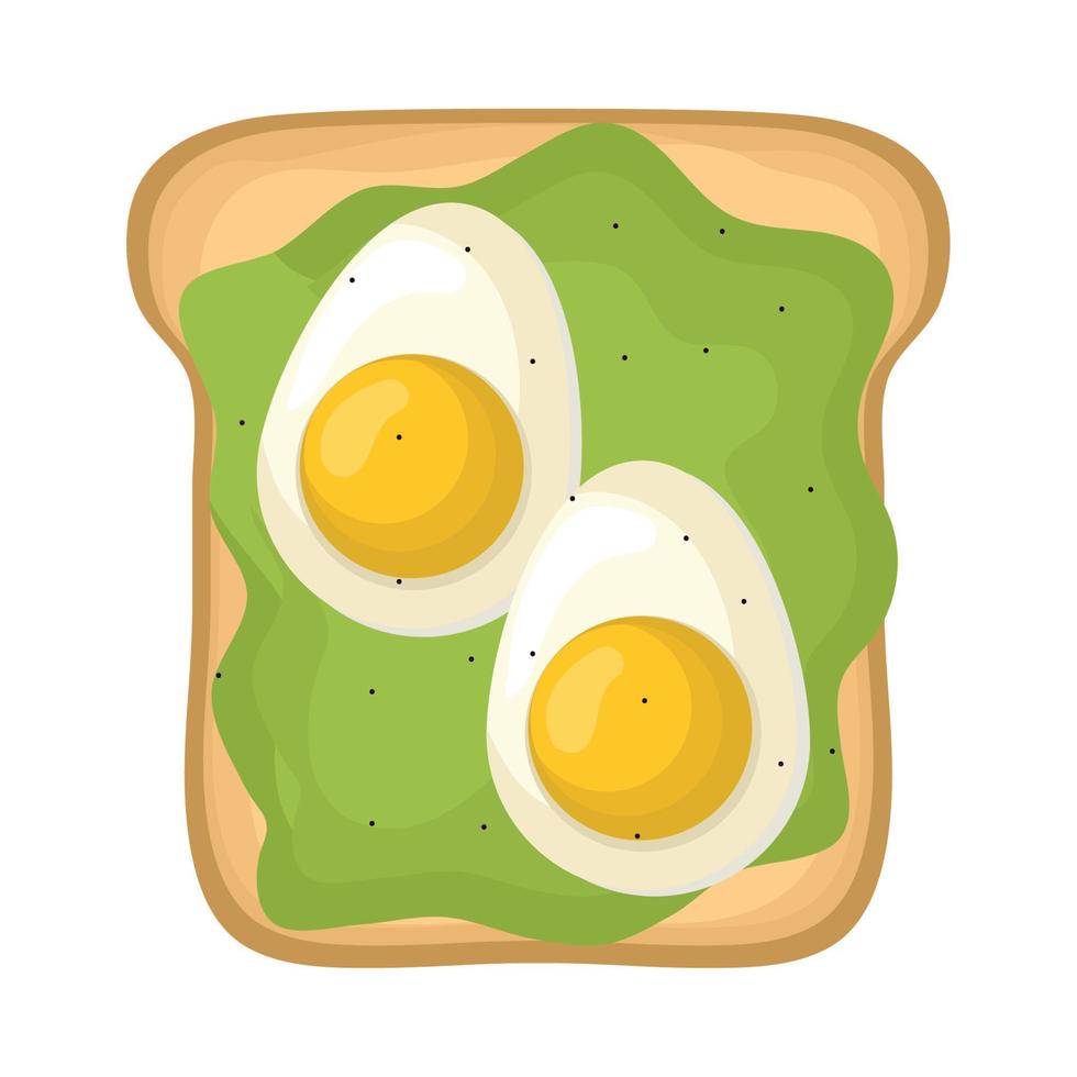 egg and avocado toast vector