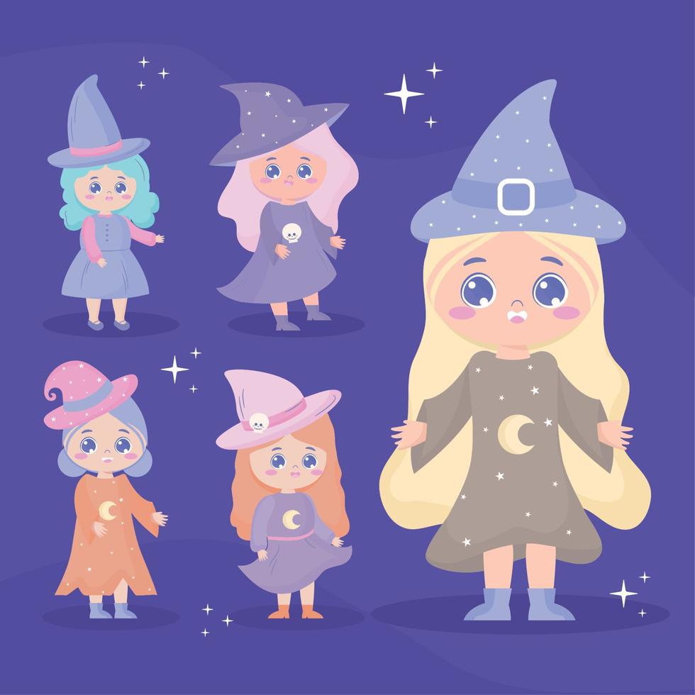 five witches group vector