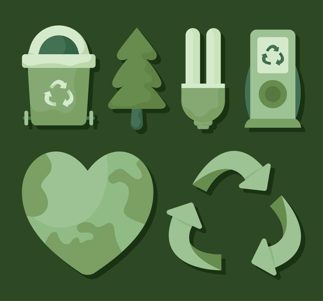 sustainable living icons vector