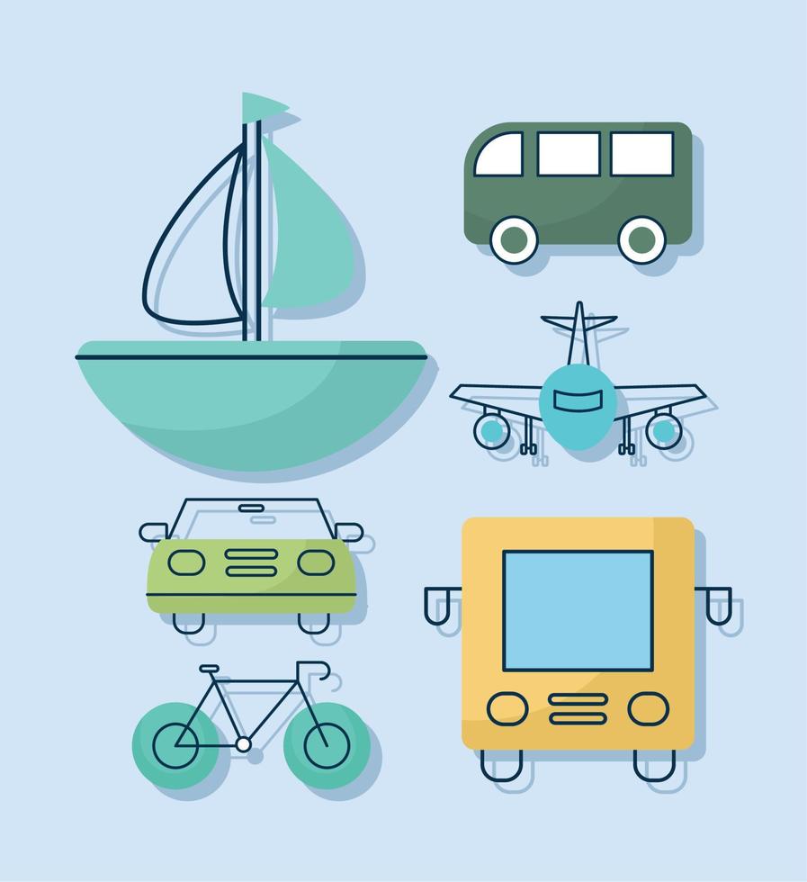 transporte artículos conjunto vector